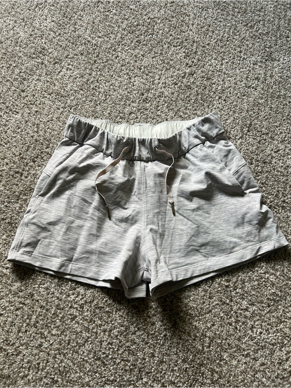 Women's Light Gray Drawstring Lululemon Shorts